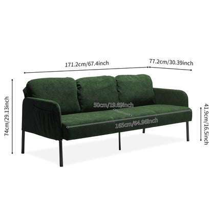 Canapé 3 places en tissu polyester, canapé rembourré moderne, petit canapé confortable pour petit espace, salon, chambre, bureau