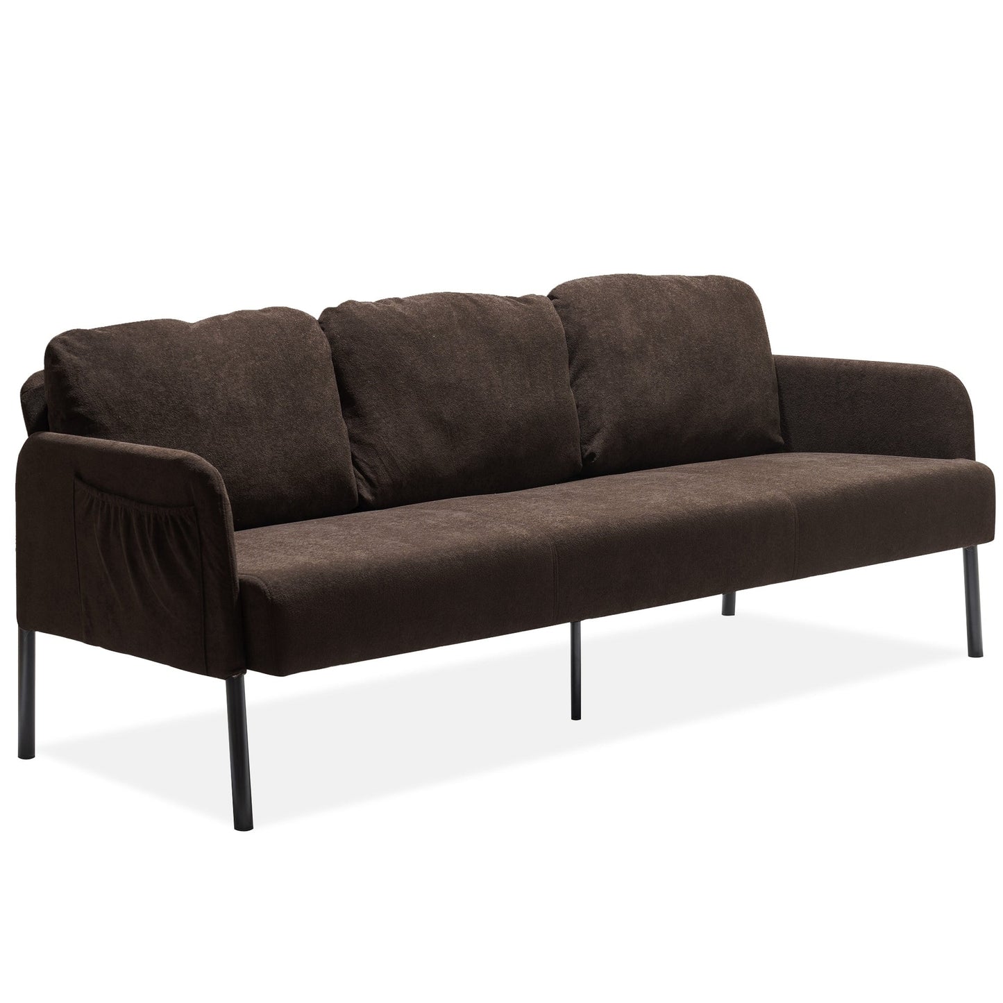 Canapé 3 places en tissu polyester, canapé rembourré moderne, petit canapé confortable pour petit espace, salon, chambre, bureau