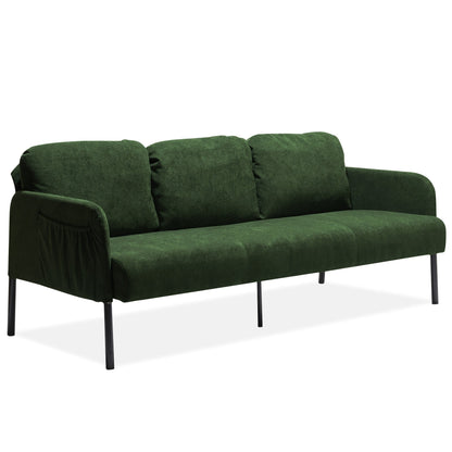 Canapé 3 places en tissu polyester, canapé rembourré moderne, petit canapé confortable pour petit espace, salon, chambre, bureau