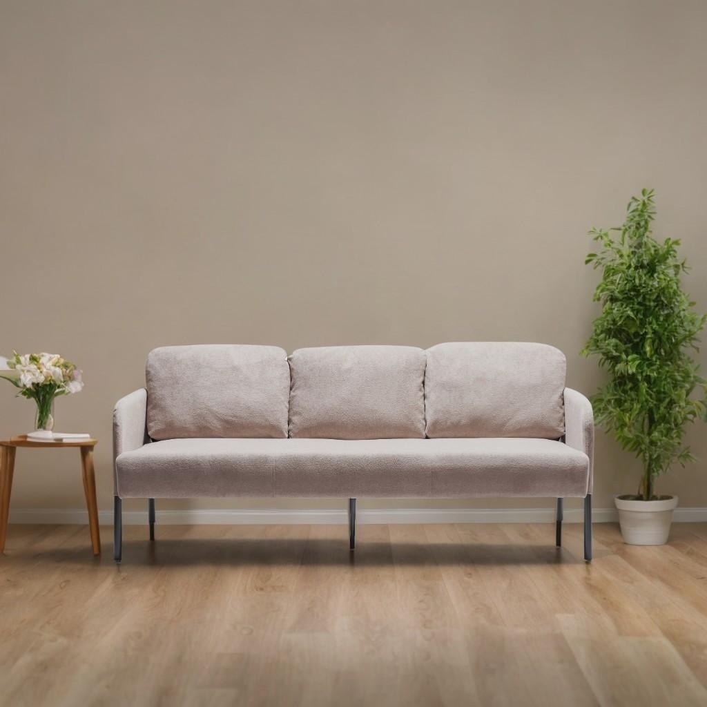 Canapé 3 places en tissu polyester, canapé rembourré moderne, petit canapé confortable pour petit espace, salon, chambre, bureau