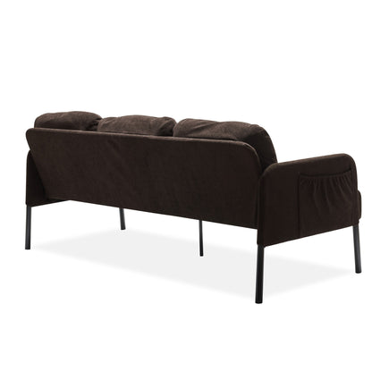 Canapé 3 places en tissu polyester, canapé rembourré moderne, petit canapé confortable pour petit espace, salon, chambre, bureau