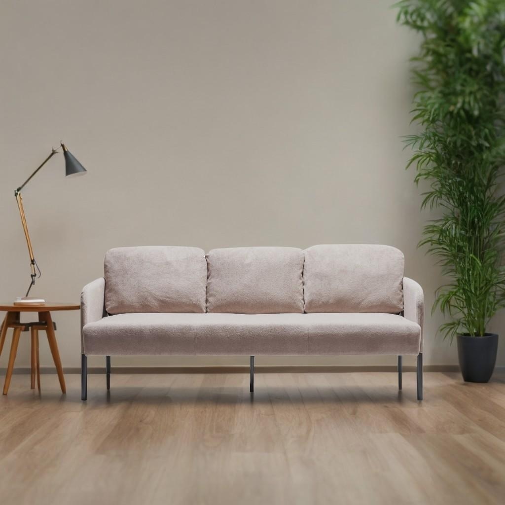 Canapé 3 places en tissu polyester, canapé rembourré moderne, petit canapé confortable pour petit espace, salon, chambre, bureau