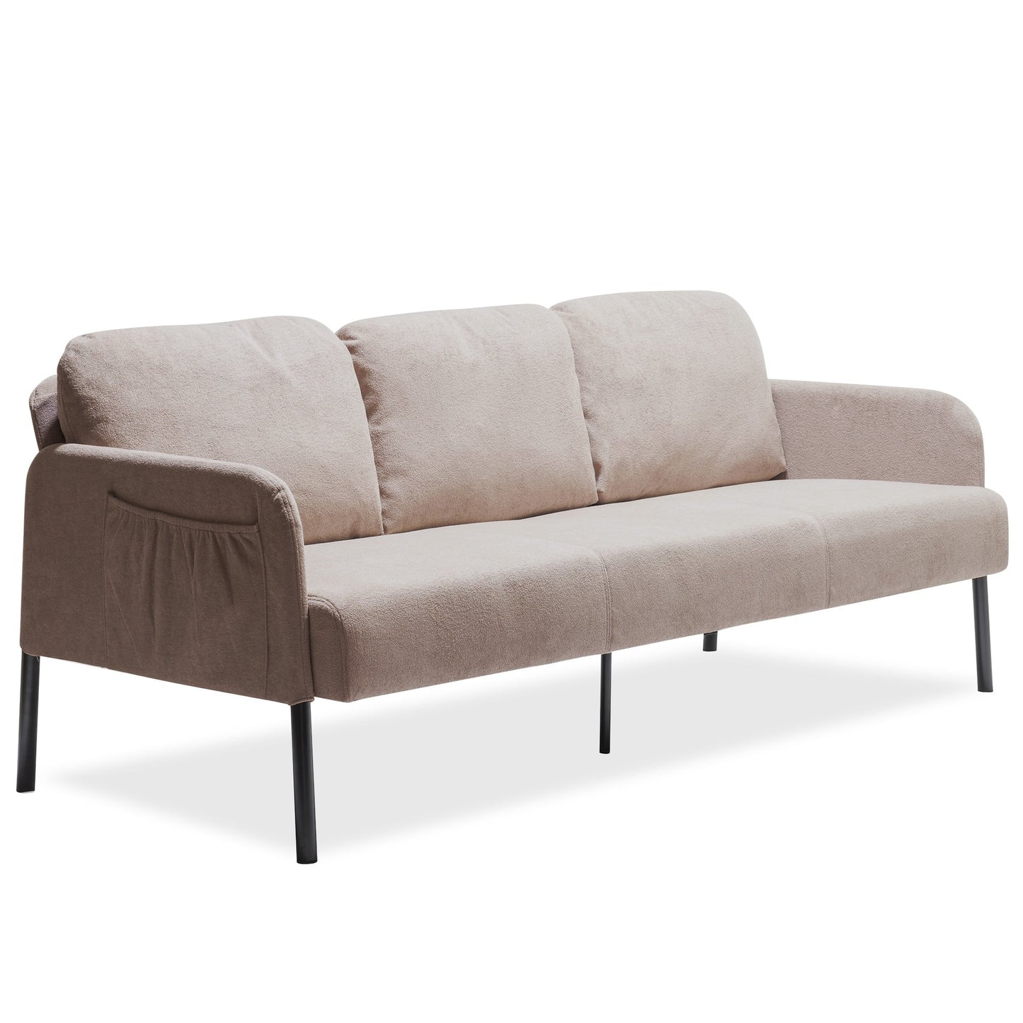 Canapé 3 places en tissu polyester, canapé rembourré moderne, petit canapé confortable pour petit espace, salon, chambre, bureau
