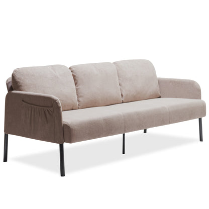 Canapé 3 places en tissu polyester, canapé rembourré moderne, petit canapé confortable pour petit espace, salon, chambre, bureau