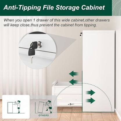 Classeur métallique verrouillable à 3 tiroirs pour bureau à domicile, armoire roulante entièrement assemblée