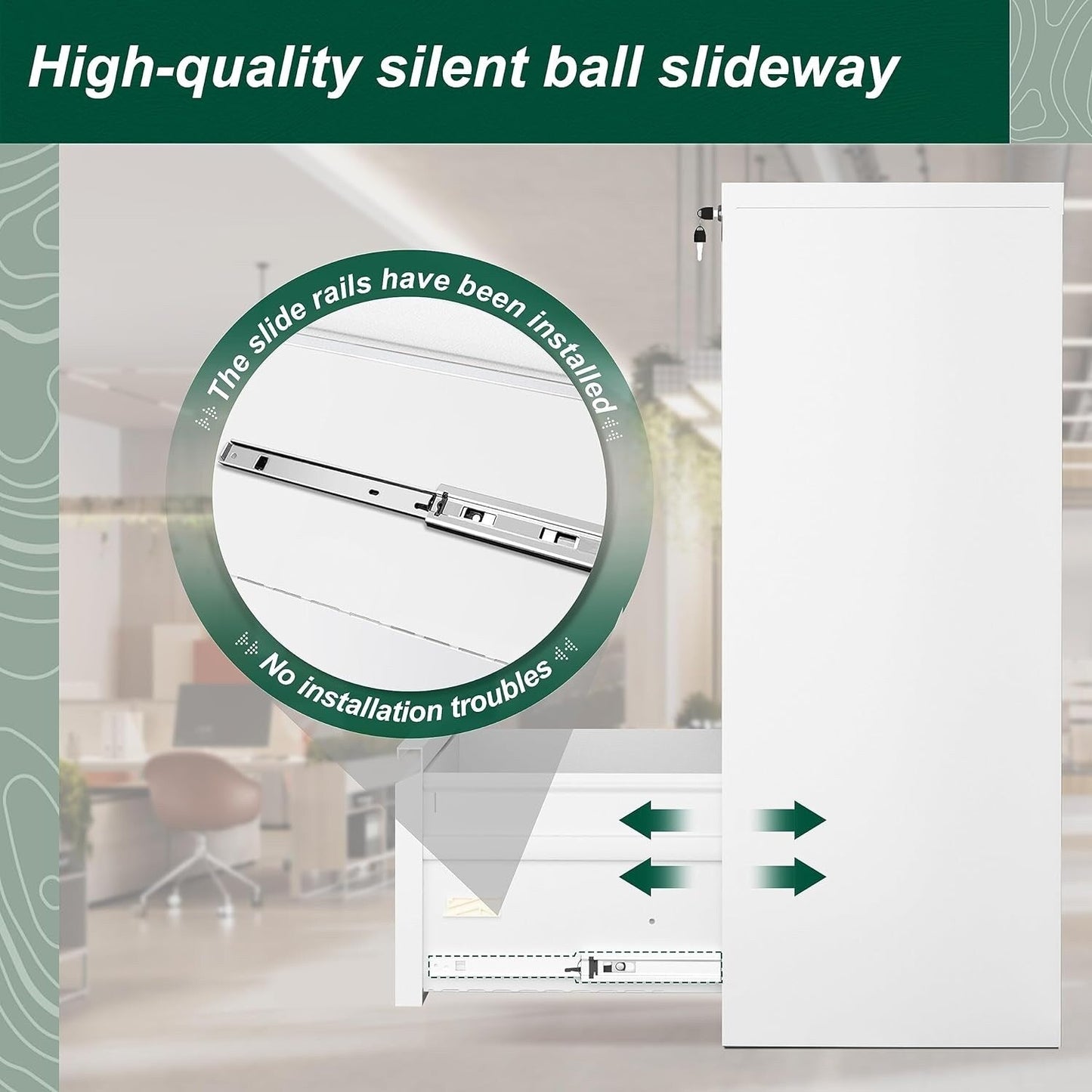 Classeur métallique verrouillable à 3 tiroirs pour bureau à domicile, armoire roulante entièrement assemblée