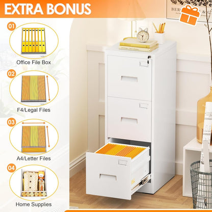 Classeur mobile/vertical à 3 tiroirs pour bureau à domicile