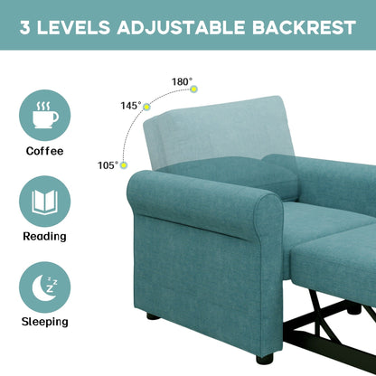 Canapé-lit 3 en 1 réglable, fauteuil gigogne, convertible et pliable pour le salon