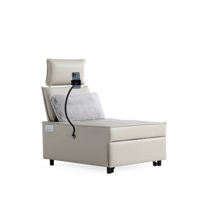 Fauteuil convertible 3 en 1, canapé inclinable réglable avec haut-parleurs Bluetooth, ports USB et oreiller moelleux