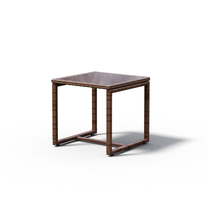 Ensemble de conversation d'extérieur en osier rembourré, 3 pièces