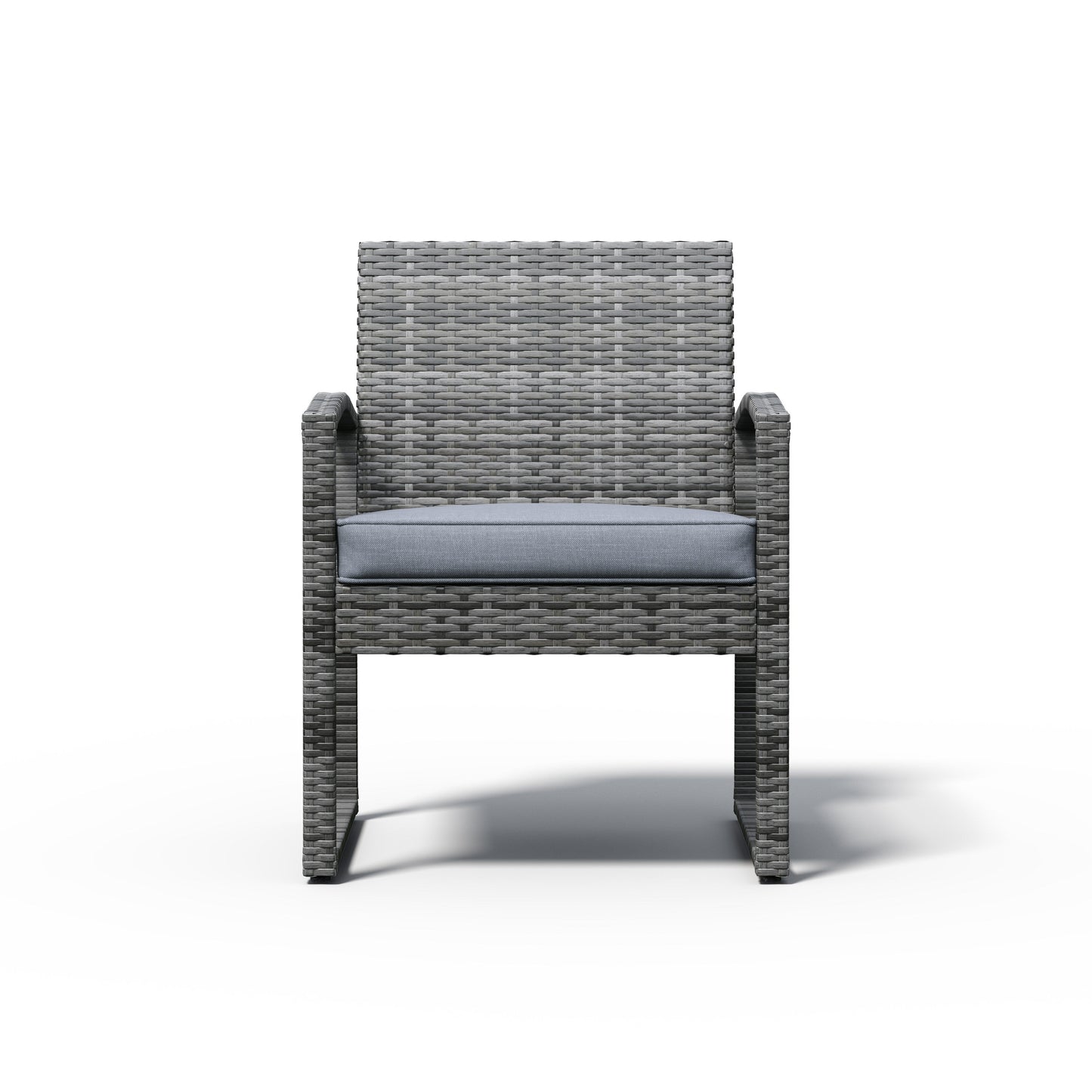 Ensemble de conversation d'extérieur en osier rembourré, 3 pièces