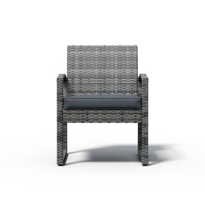 Ensemble de conversation d'extérieur en osier rembourré, 3 pièces