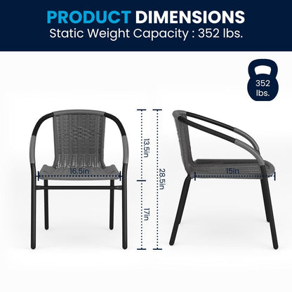 Ensemble table et chaises d'extérieur 3 pièces - 28,75 L x 28,75 P x 28 H