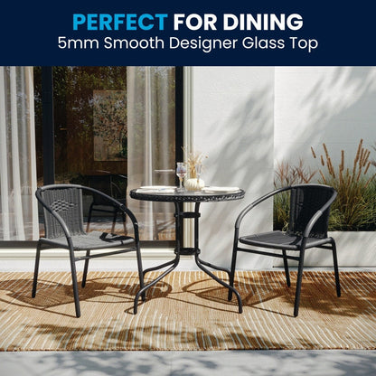 Ensemble table et chaises d'extérieur 3 pièces - 28,75 L x 28,75 P x 28 H
