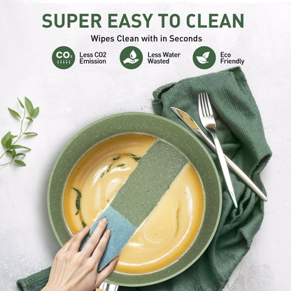 Batterie de cuisine et ustensiles de cuisson en granit de 30 pièces, ensemble de poêles de cuisson antiadhésives