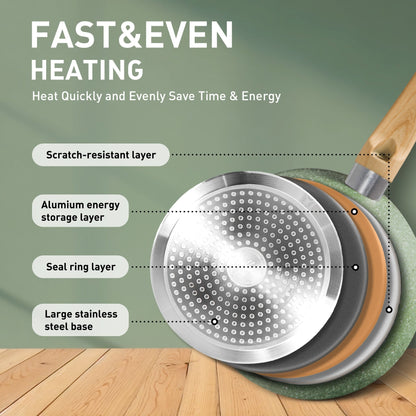 Batterie de cuisine et ustensiles de cuisson en granit de 30 pièces, ensemble de poêles de cuisson antiadhésives
