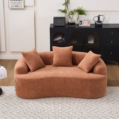 Canapé causeuse compact incurvé en chenille 30D sans assemblage, entièrement compressé en éponge