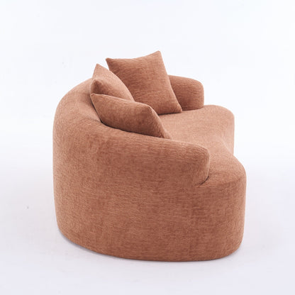 Canapé causeuse compact incurvé en chenille 30D sans assemblage, entièrement compressé en éponge