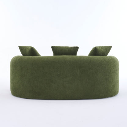 Canapé causeuse compact incurvé en chenille 30D sans assemblage, entièrement compressé en éponge