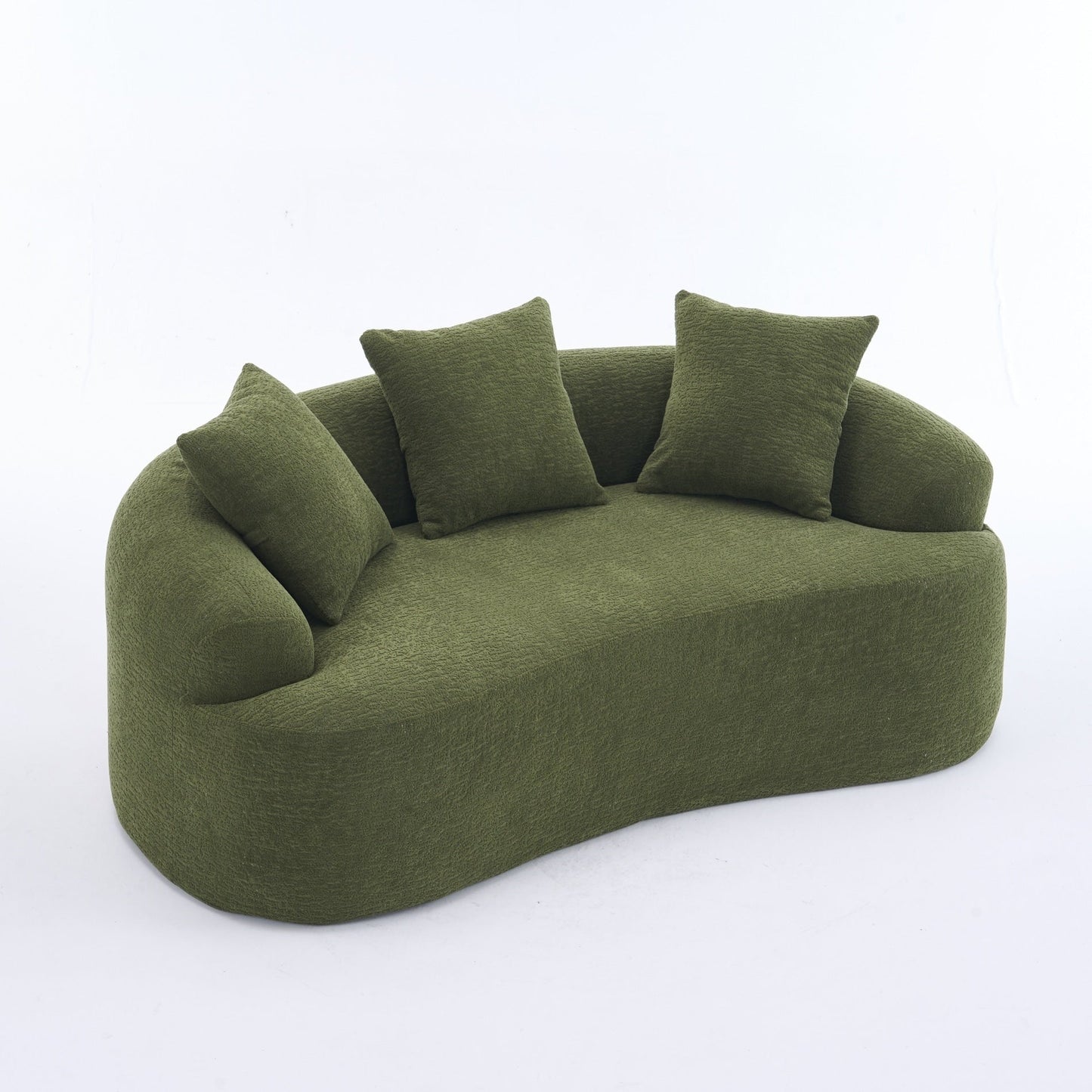 Canapé causeuse compact incurvé en chenille 30D sans assemblage, entièrement compressé en éponge