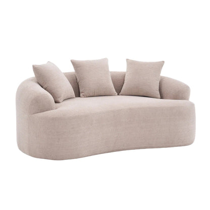 Canapé causeuse compact incurvé en chenille 30D sans assemblage, entièrement compressé en éponge