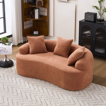 Canapé causeuse compact incurvé en chenille 30D sans assemblage, entièrement compressé en éponge