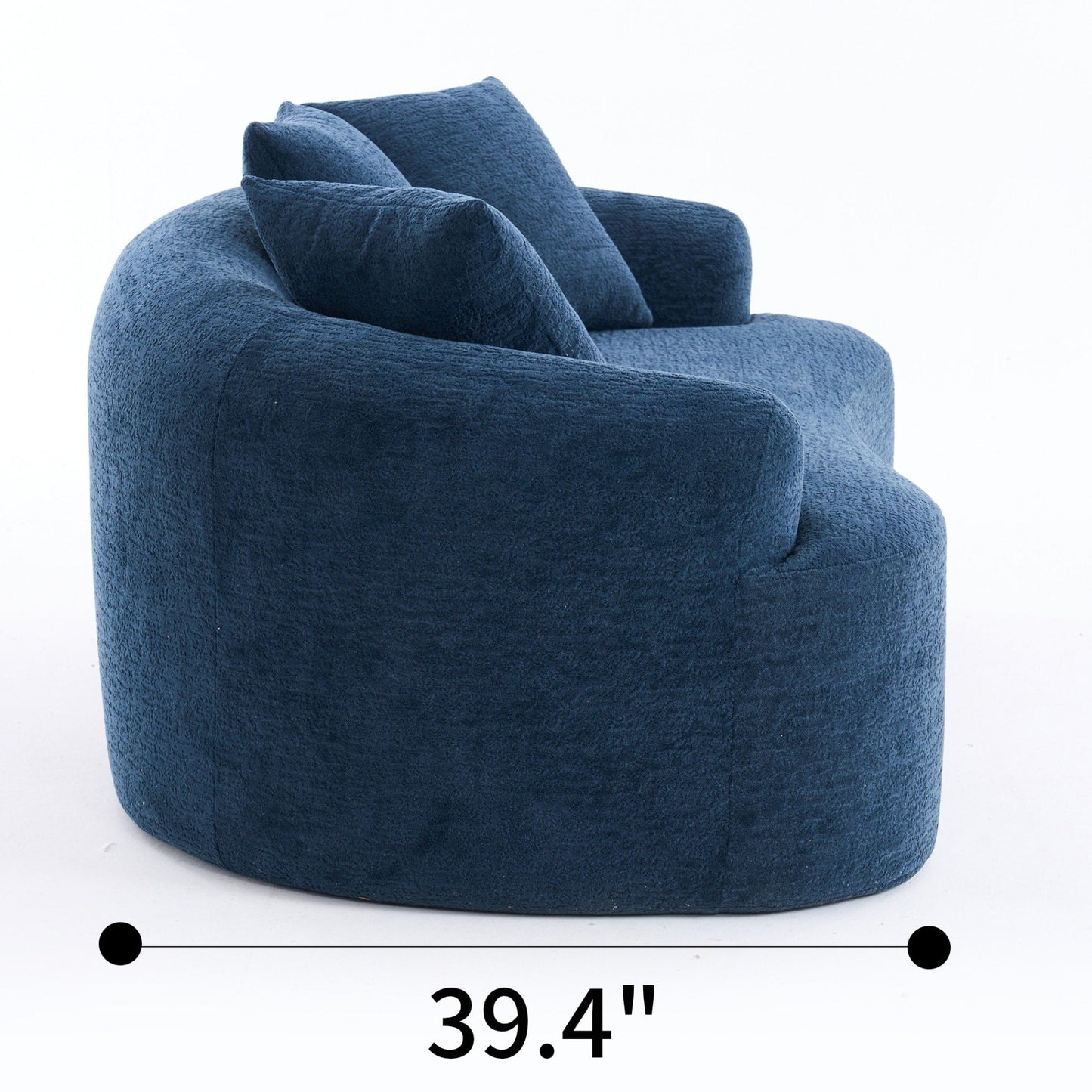 Canapé causeuse compact incurvé en chenille 30D sans assemblage, entièrement compressé en éponge