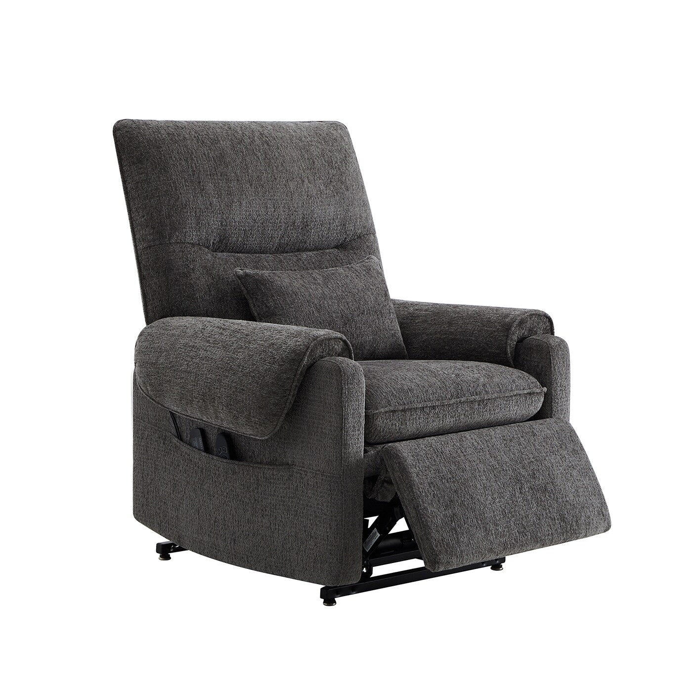 Fauteuil inclinable électrique 30" en chenille gris acier