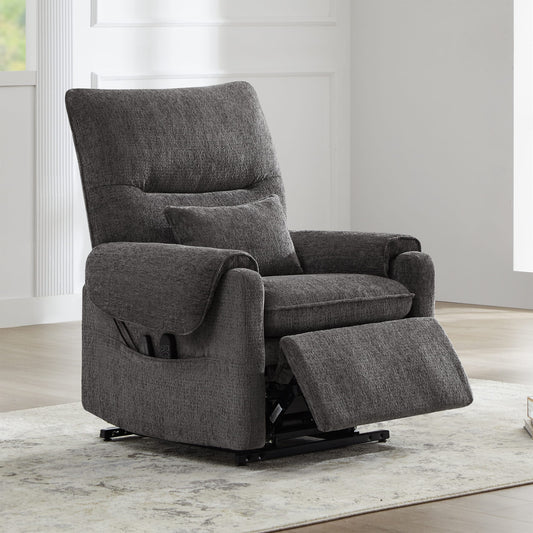 Fauteuil inclinable électrique 30" en chenille gris acier