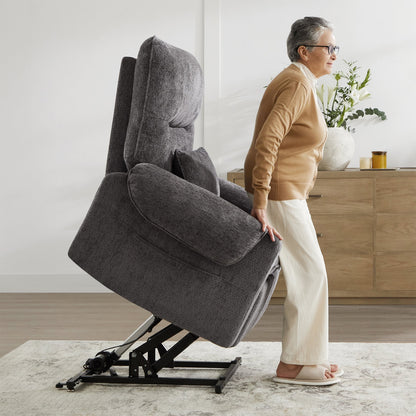Fauteuil inclinable électrique 30" en chenille gris acier