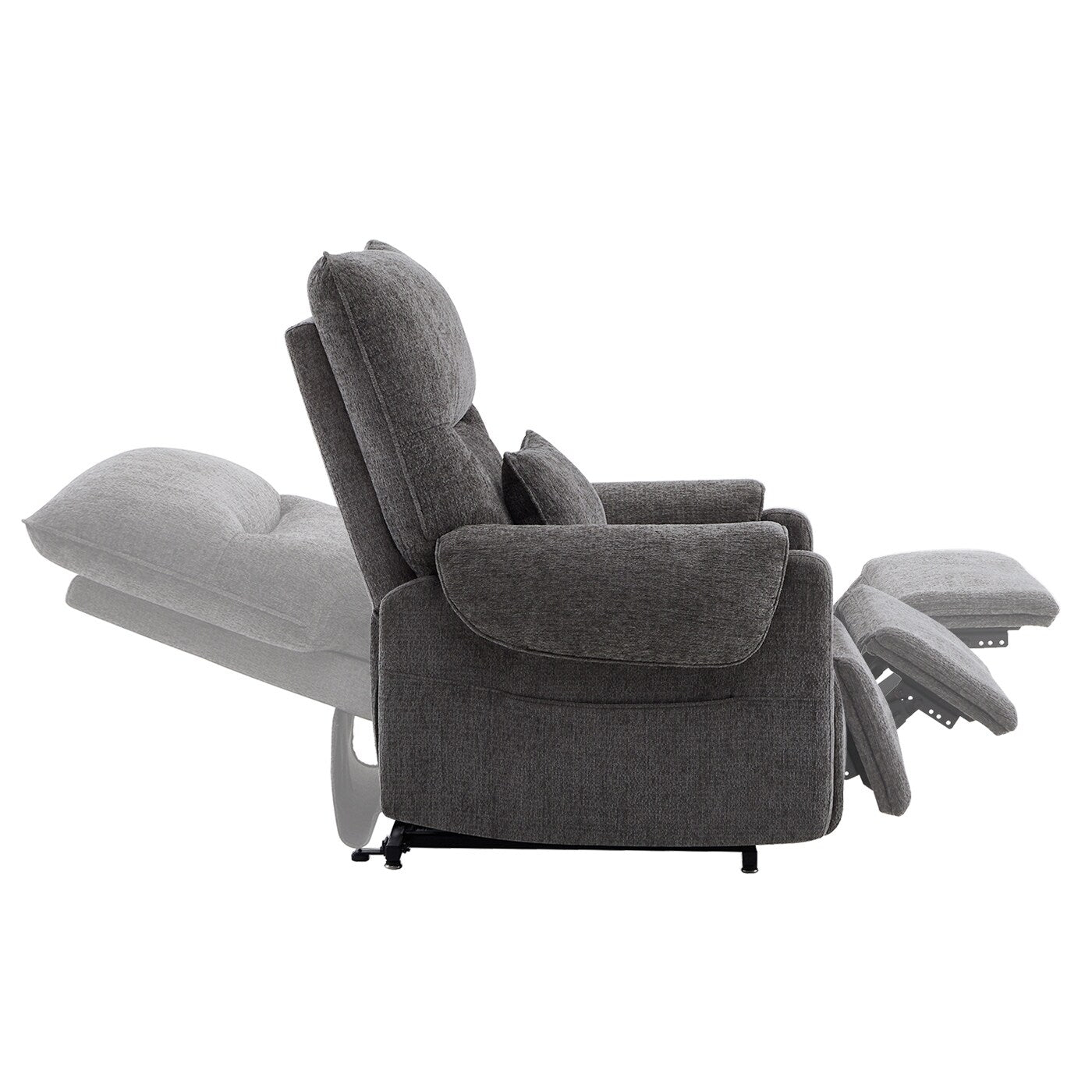 Fauteuil inclinable électrique 30" en chenille gris acier