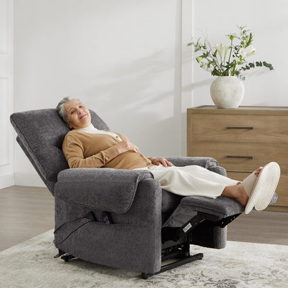 Fauteuil inclinable électrique 30" en chenille gris acier