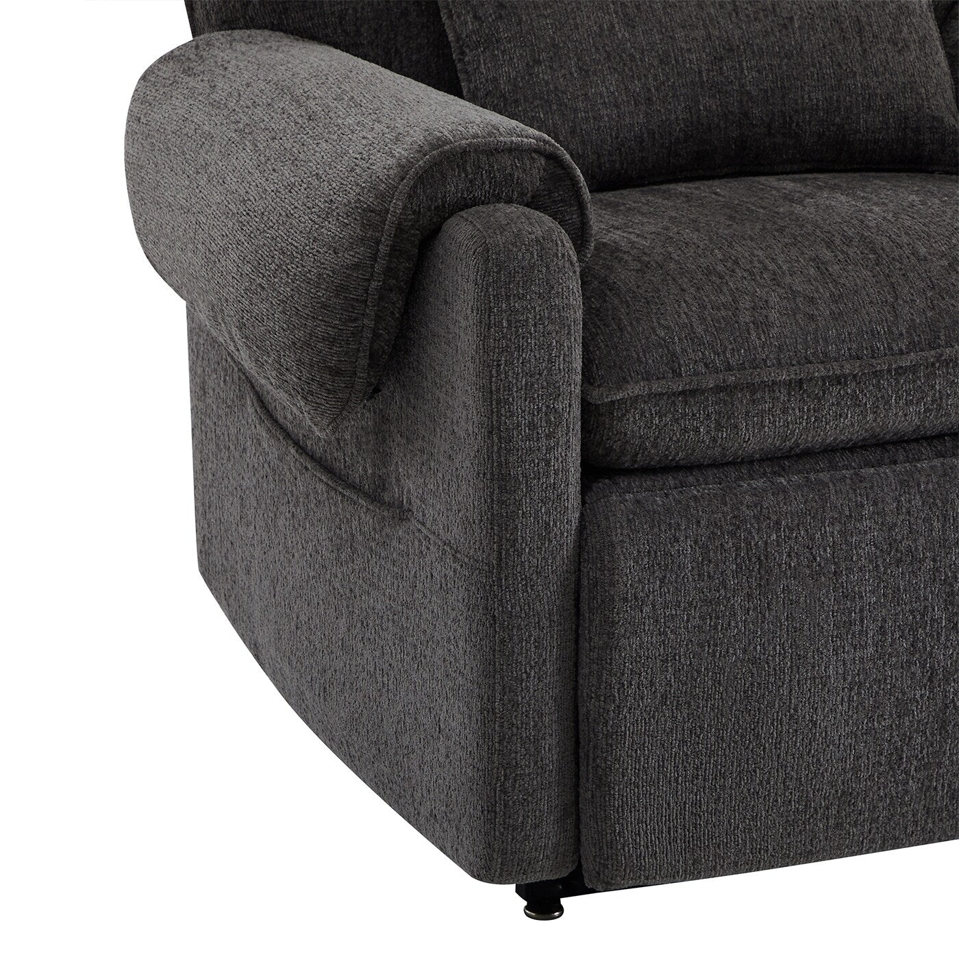 Fauteuil inclinable électrique 30" en chenille gris acier