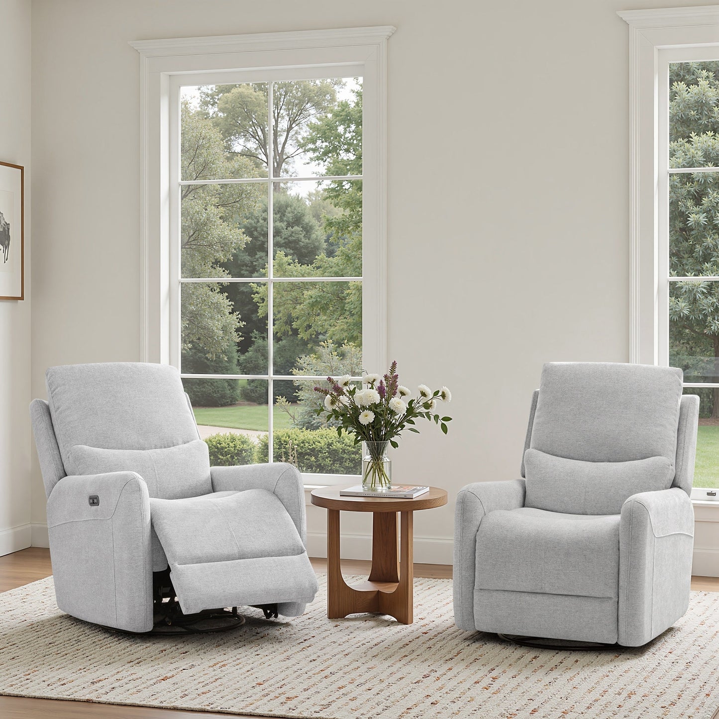 Fauteuil inclinable électrique pivotant à 360 degrés en similicuir