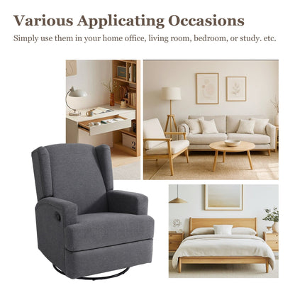 Fauteuil inclinable pivotant manuel de 31 po de largeur, ensemble de 2 pour chambre d'enfant