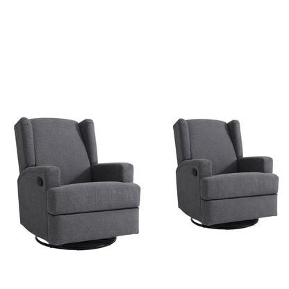 Fauteuil inclinable pivotant manuel de 31 po de largeur, ensemble de 2 pour chambre d'enfant