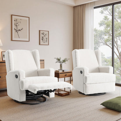Fauteuil inclinable pivotant manuel de 31 po de largeur, ensemble de 2 pour chambre d'enfant
