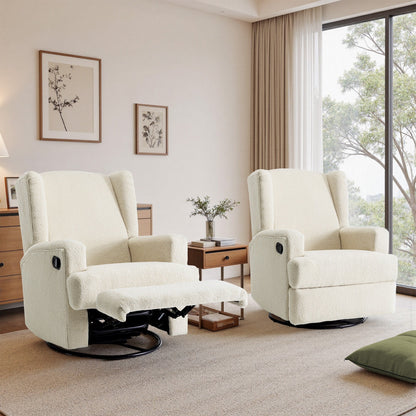 Fauteuil inclinable pivotant manuel de 31 po de largeur, ensemble de 2 pour chambre d'enfant
