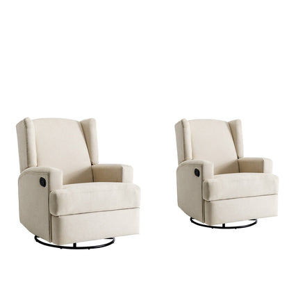 Fauteuil inclinable pivotant manuel de 31 po de largeur, ensemble de 2 pour chambre d'enfant