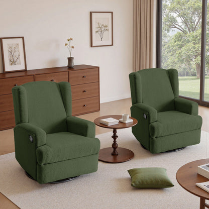Fauteuil inclinable pivotant manuel de 31 po de largeur, ensemble de 2 pour chambre d'enfant