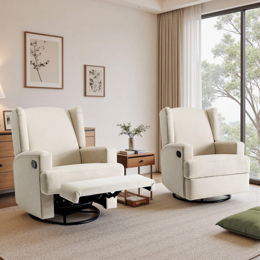 Fauteuil inclinable pivotant manuel de 31 po de largeur, ensemble de 2 pour chambre d'enfant