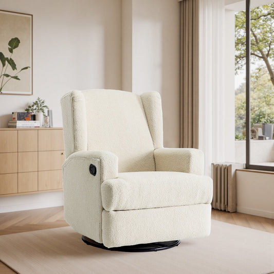 Fauteuil inclinable pivotant à dossier ailé de 31 po de largeur pour chambre d'enfant