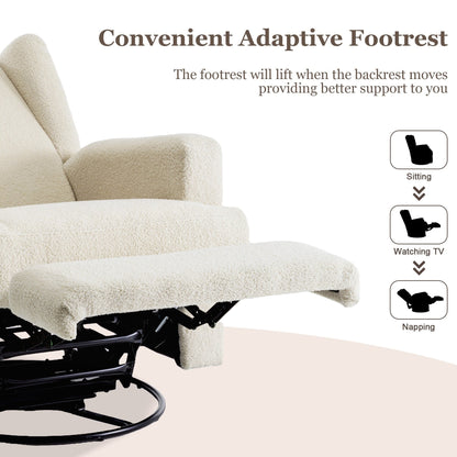 Fauteuil inclinable pivotant à dossier ailé de 31 po de largeur pour chambre d'enfant