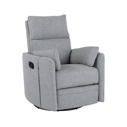 Fauteuil inclinable à bascule pivotant avec 2 oreillers, fauteuil confortable pour allaitement