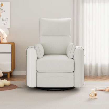 Fauteuil inclinable à bascule pivotant avec 2 oreillers, fauteuil confortable pour allaitement