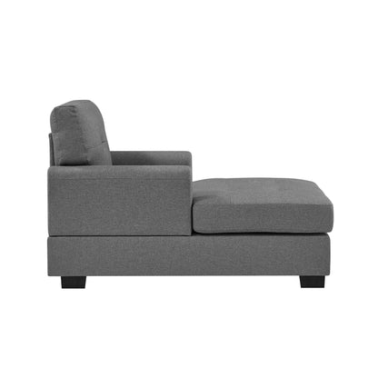 Chaise longue large de 34 po, rembourrage doux, mélange de polyester durable, siège et dossier capitonnés à boutons offrant un style et un confort intemporels