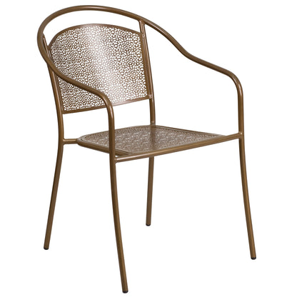 Ensemble de salle à manger carré en acier, 5 pièces, 35,5 pouces, pour intérieur et extérieur