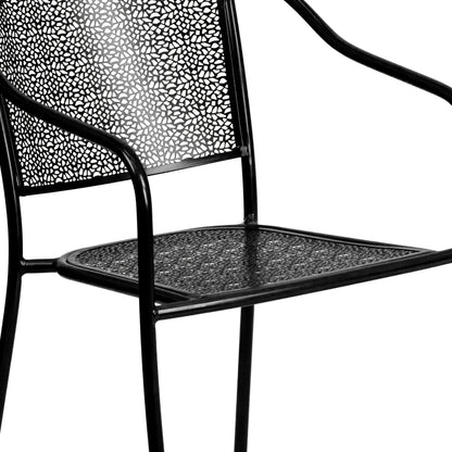 Ensemble de salle à manger carré en acier, 5 pièces, 35,5 pouces, pour intérieur et extérieur