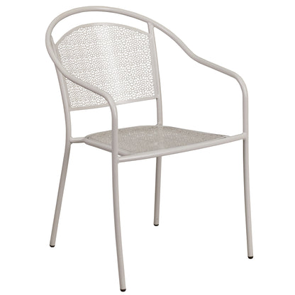 Ensemble de salle à manger carré en acier, 5 pièces, 35,5 pouces, pour intérieur et extérieur