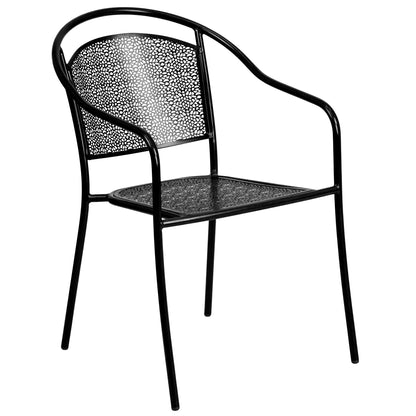 Ensemble de salle à manger carré en acier, 5 pièces, 35,5 pouces, pour intérieur et extérieur